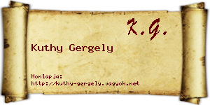 Kuthy Gergely névjegykártya